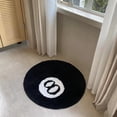 thumbnail image 7 of 8 Ball Rug, Black Round Carpet Billiard Pool 8 Ball Carpet, Large Black Round Rug for Home Decor, Cool Eight Ball Rug for Bedroom Living Room, Housewarming Gift, Black, 7 of 7