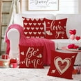 thumbnail image 6 of Happy Valentines Day Pillow Covers 18x18 Set of 4 Red Love Heart Throw Pillow Covers Wedding Anniversary Pillow Covers Pillow Cases Home Outdoor Sofa Couch Cushion Covers (18 by 18), 6 of 6