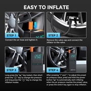 BRPOM 8500A Car Jump Starter with Air Compressor, 12V Portable Battery Pack for All Gas/8.0 L Diesel Engines, Lithium Battery Jump Box with Digital Display, LED Lights, USB/Type-C Charging