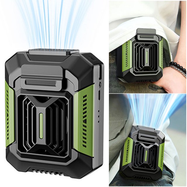 Ventilador Cintura Portátil USB Recargable Personal (estilo B) Verde