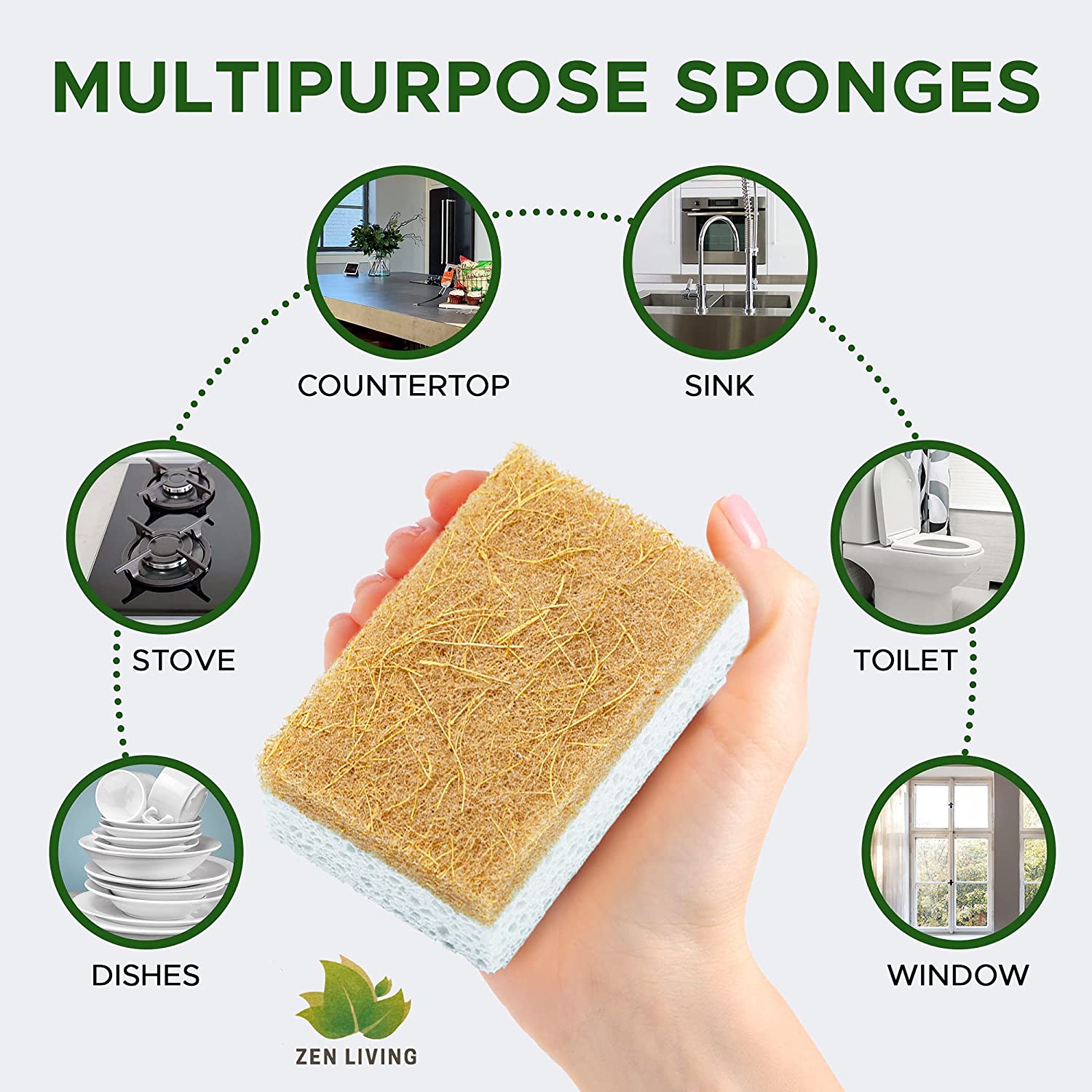 Reusable Cleaning Sponges 4x4 5x7