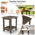 thumbnail image 4 of Ayaya 2-Tier Adirondack Side Table, 19" Solid Wood Square End Table, Outdoor Patio Table for Living Room, Porch, Poolside – Weather Resistant Dark Brown, 4 of 6