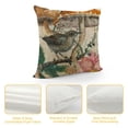 thumbnail image 4 of Qinduosi Vintage Throw Pillow Covers Birds Nest Hedgehog Heron Butterfly Hydrangea&nbsp;Flower Leaves Plants Pillow Cases Retro Post Card Home Decor Cushion Cover  White, 4 of 5