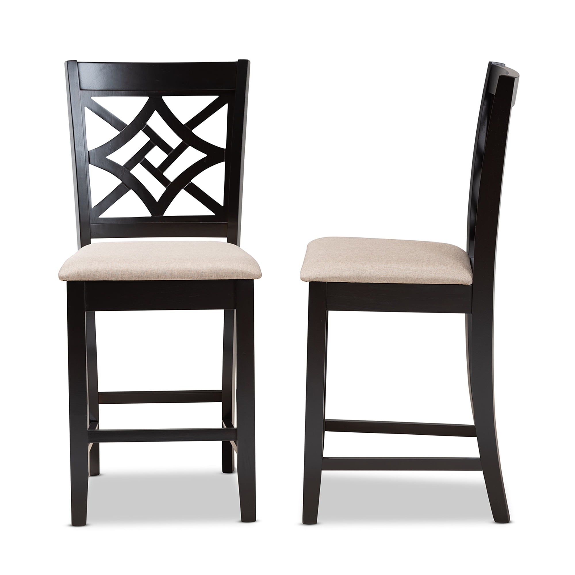 Baxton Studio Nicolette Bar Stool, Sand, Set of 2