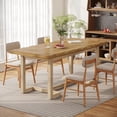 thumbnail image 5 of Tribesigns 63-Inch Rectangular Dining Table for 4-6 People, Wood Dinner Table with Solid Wood Legs and Thick Table Top for Dining Room (Only Table, Oak), 5 of 5