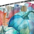 thumbnail image 3 of Watercolor Fall Pumpkins Shower Curtain,Reusable Show Curtain with Hooks Vintage Polyester Fabric Bathroom Curtains for Thanksgiving Day Fall Party Home Decor, 3 of 5