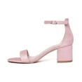 thumbnail image 2 of Zhabtuc Women's Low Chunky Heel Sandal Ankle Strap Open Toe Block heels Party Dress Shoes for Lady Pink Size 8, 2 of 6