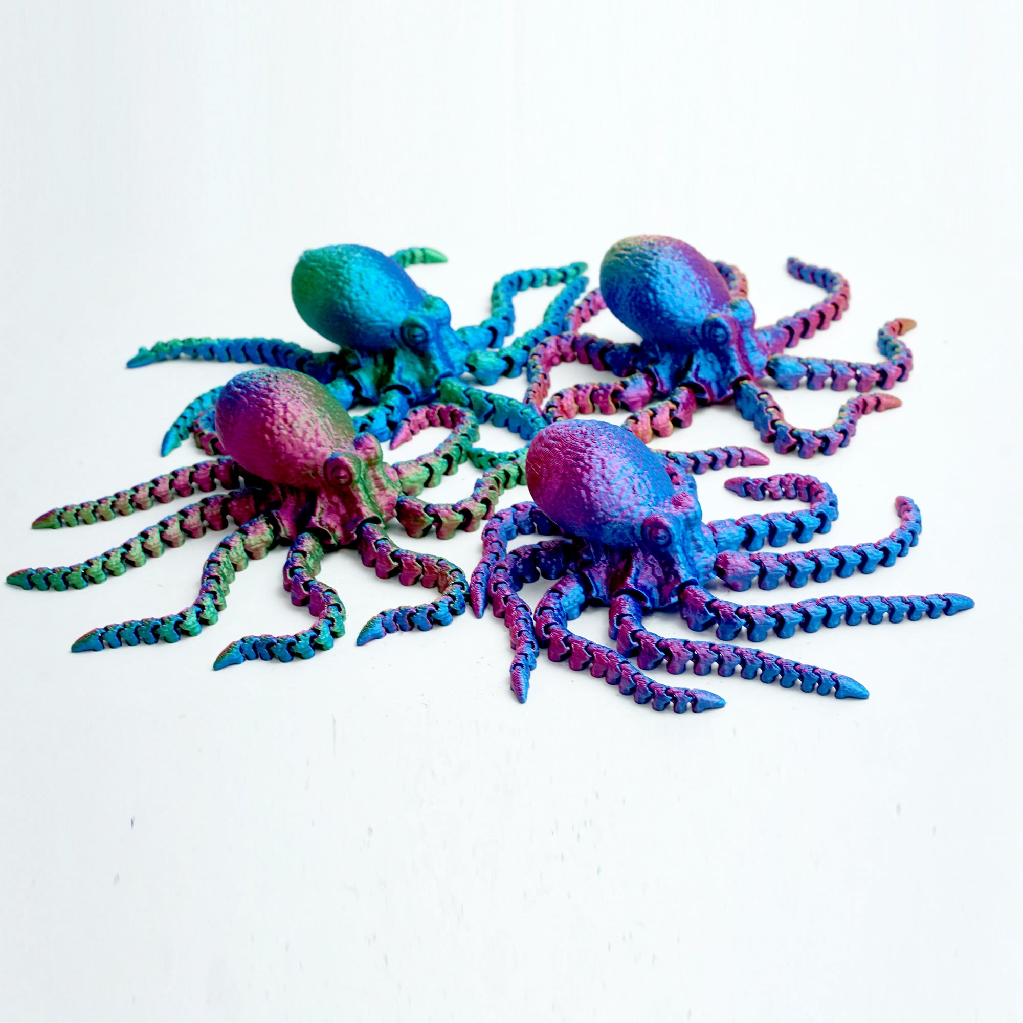 4pcs 3D Printed Octopus,Articulated Models,Flexible Joint Animal Figurines, 3D Printing Stuff Cheap,Stress Relief, Fidget restlessness, ADHD Toys, Surprise Fantasy Gifts
