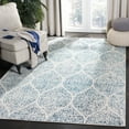 thumbnail image 1 of Safavieh Madison Collection MAD604E Glam Ogee Trellis Distressed Non-Shedding Stain Resistant Living Room Bedroom Area Rug, 6'7" x 9'2", Cream / Turquoise, 1 of 5