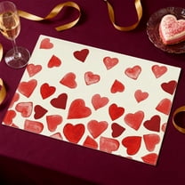 Heart Love Placemats 1pc, 11.81×17.72in Inch Anniversary Table Mats for Party Kitchen Dining Decoration