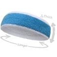 thumbnail image 6 of Couver Unisex Two Tone Wide Basketball Headband Striped Sports Sweatband 3 Pack One Size, Sky Blue/White, 6 of 7