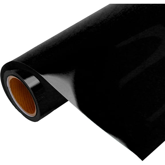 Threadart Metallic Foil Black 20" Wide Heat Transfer Vinyl Film | By the Yard | Compatible with Cricut, Silhouette, Cameo, etc | Available in Over 30 Colors