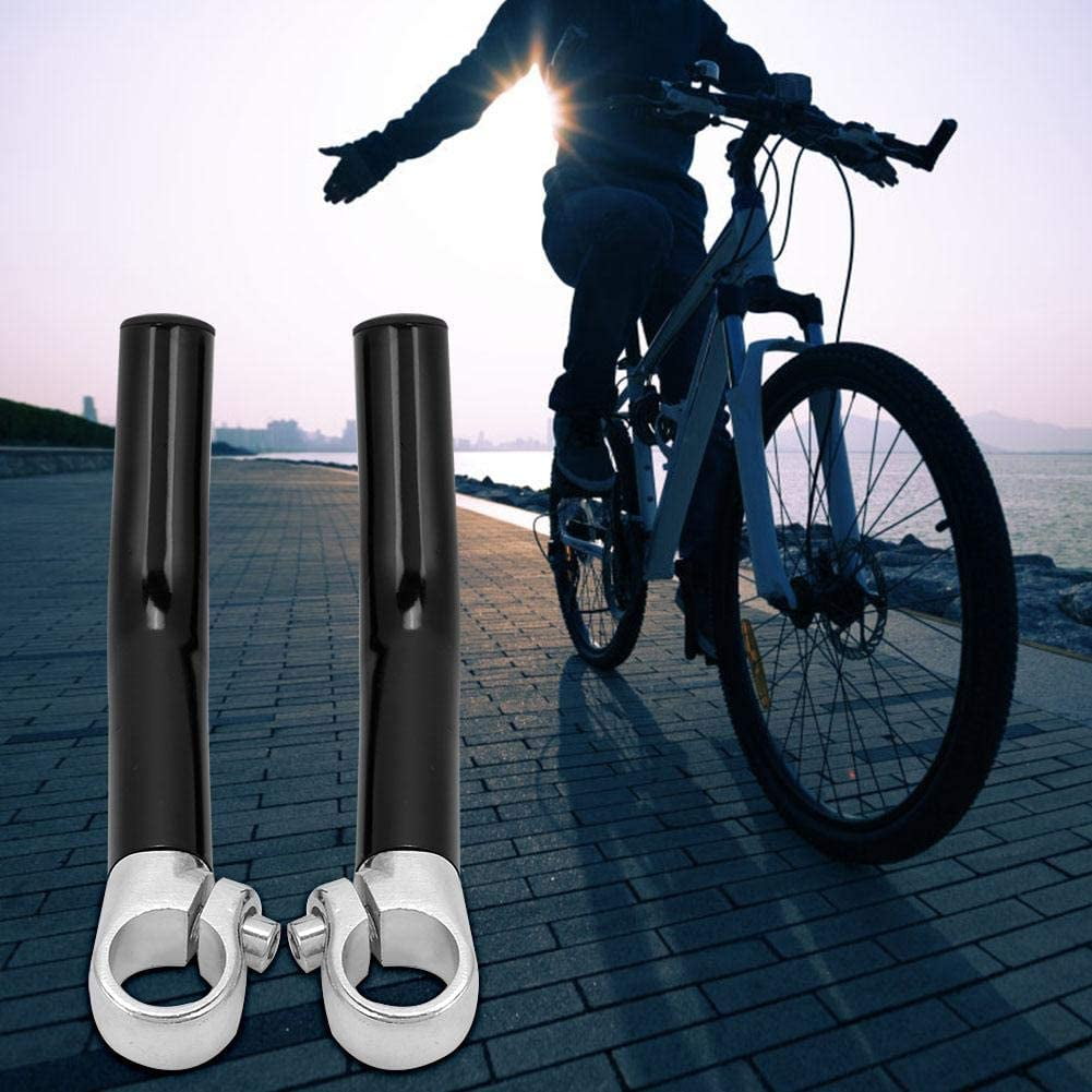Poignees en Aluminium pour Corne de Velo avec Embouts de Tige pour Guidon 22 2 Mm 0 9 Noir