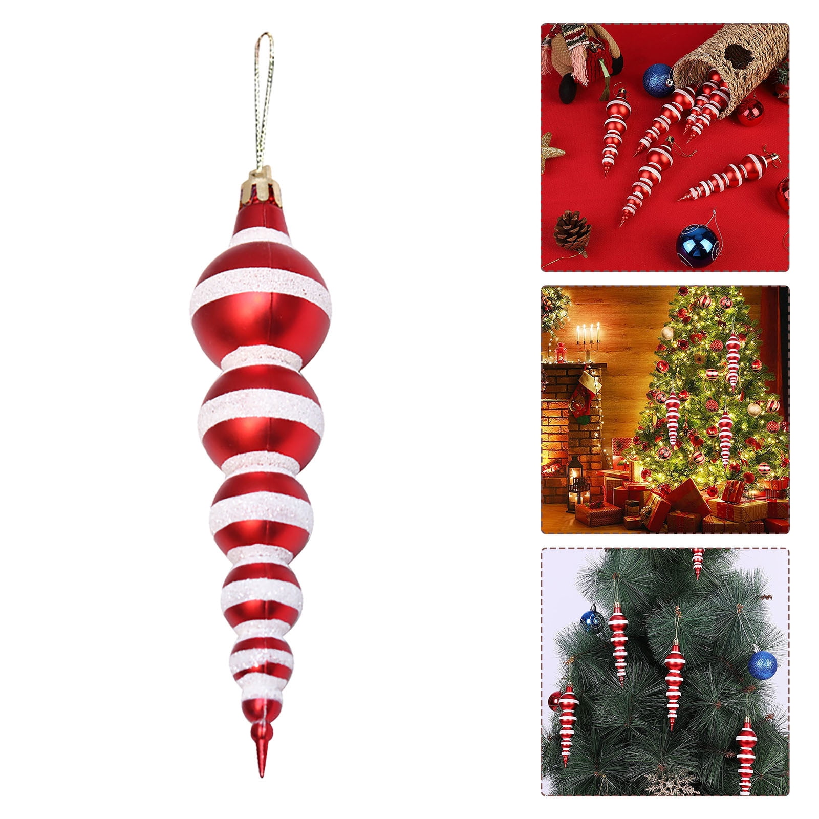 Set of 12 Icicle Vintage Christmas Tree Decorations Xmas Ornaments Hanging 14cm Set of 12 Icicle Vintage Christmas Tree Decorations Xmas Ornaments Hanging 14cm