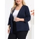 thumbnail image 2 of Women Plus Size 3/4 Sleeves Shawl Collar Blazer Dark Blue 2X, 2 of 6