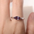 thumbnail image 5 of Lab Created Marquise cut alexandrite engagement ring sterling silver color changing stone solitaire wedding ring June birthstone, 5 of 5