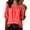 Red, variant on Zynoxe Womens Cotton Linen Tops Casual Ruched Crew Neck Mid-Length Sleeves Blouses Summer Flowy Solid Color Peasant Gauze Plus Size Tops Gray S