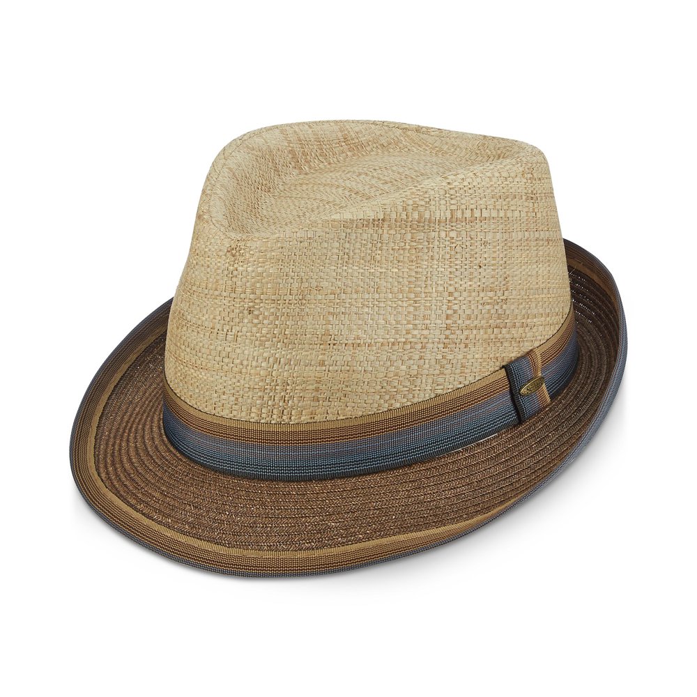 Scala Men's Scala Straw Trilby Strip Ribbon Band Classico Paper