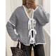thumbnail image 3 of Suéter PRETTYGARDEN con Lazo Frontal Gris Blanco M, 3 of 6