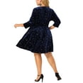 thumbnail image 3 of GRACE & GRANDEUR Women's Plus Size Prom Velvet V Neck A Line Shiny Party Dress, 3 of 6