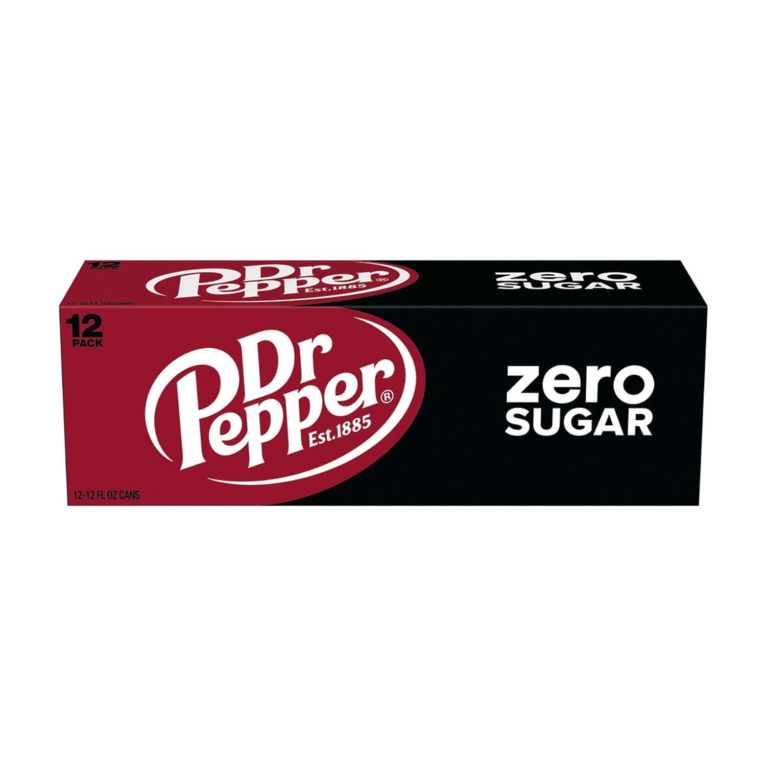 Dr Pepper Zero Sugar Soda Pop, 12 fl oz, 12 Pack Cans