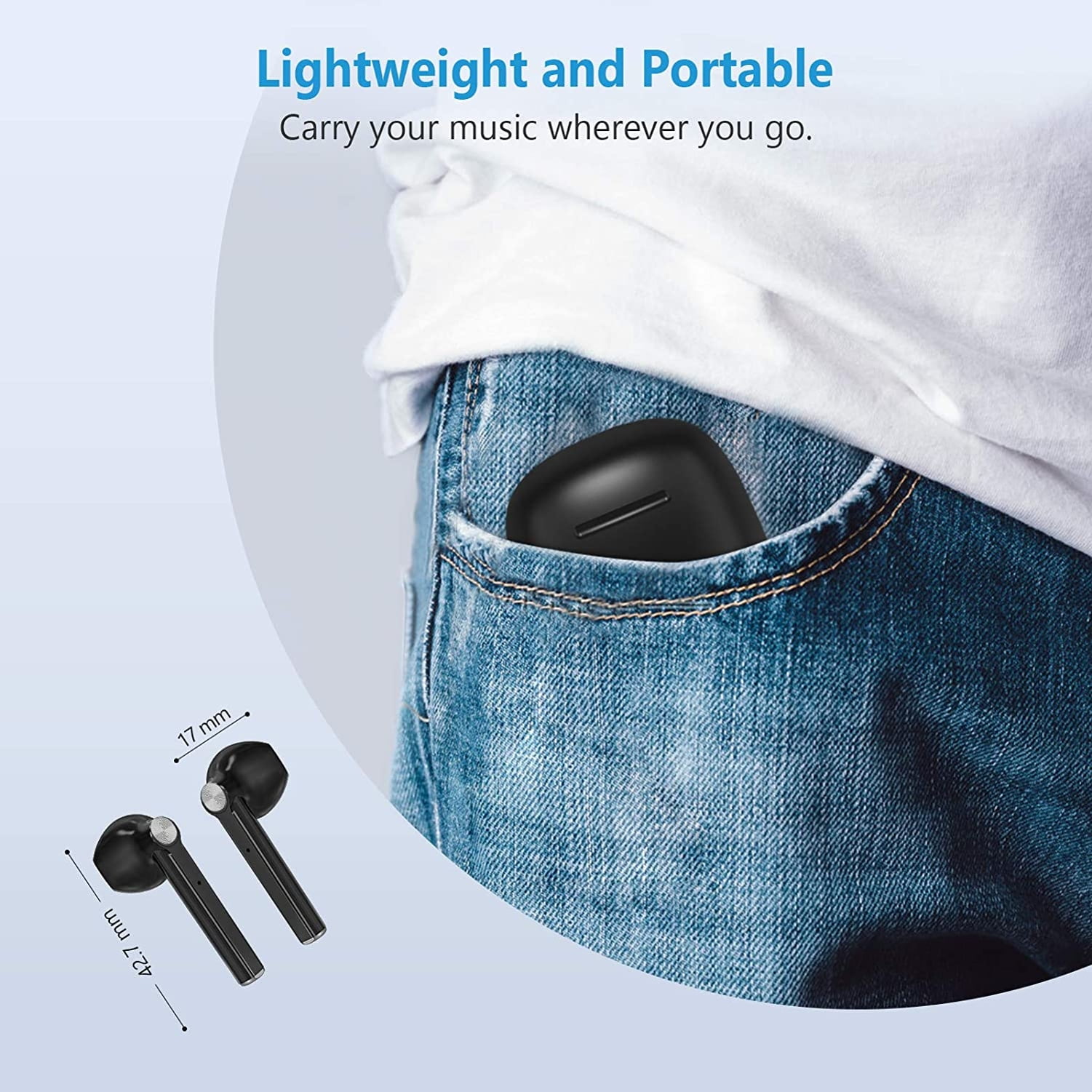 Wireless TWS Earphones for Google Pixel 7/Pro/6a/6/Pro Phones - Earbuds Headphones True Stereo Headset Hands-free Mic Charging Case  Compatible With Pixel 7/Pro/6a/6/Pro Models