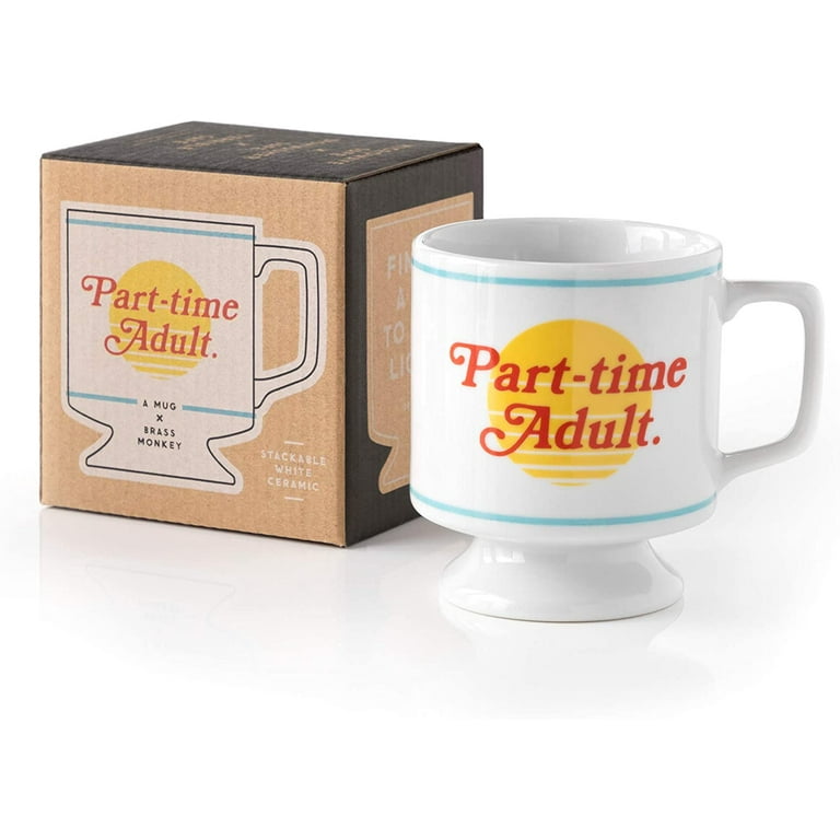 Study time, party time. two sided ceramic mug coffee cup