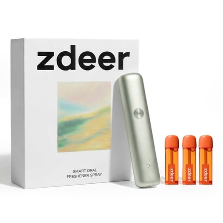 Zdee Smart Electric Oral Spray, Breath Freshener with Portable Full-Metal Body, Replaceable Flavors, Alcohol-Free, Sugar-Free, Colorant-Free, for Oral Freshness, Perfect for Dating, Christmas & Valen