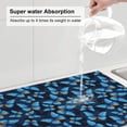 thumbnail image 5 of Honeii Blue Butterfly print Super Absorbent Coffee Bar Mat Hide Stain Coffee Maker Mat for Countertops Coffee Pot Dish Drying Mat for Kitchen Counter, 5 of 7