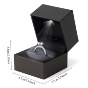 Luxury LED Light Jewelry Box, Ring Box Wiht Led Light for Engagement Proposal,Black.