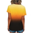 thumbnail image 6 of Men's Casual Summer Short Sleeve T-Shirts Gradient Ombre Crew Neck Tee Tops Yellow, 6 of 8