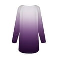 thumbnail image 4 of kytmyeq Women's Casual Plus SizeLong Sleeved Round Neck Gradient Printing T-shirt Top Pullover, 4 of 5