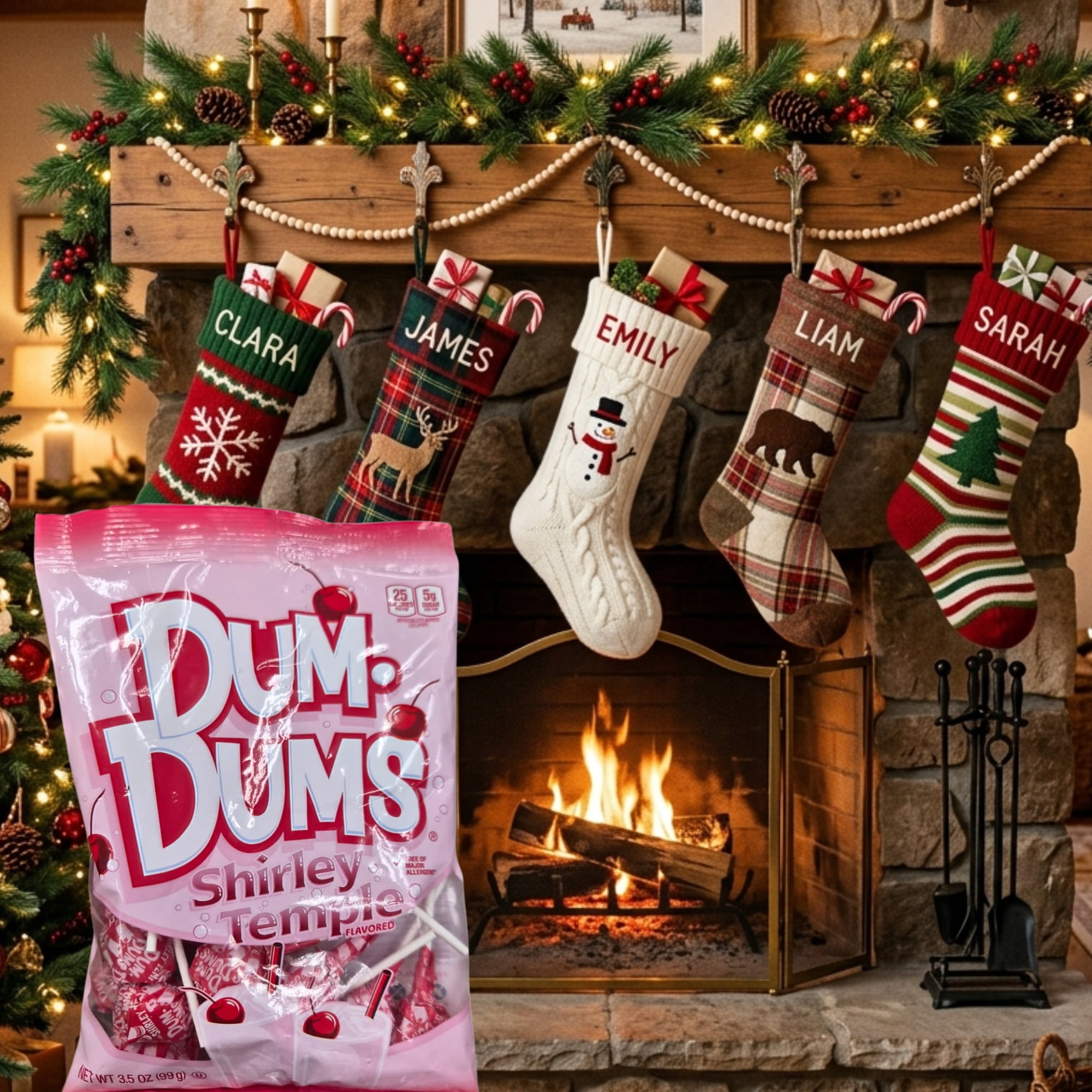Dum Dums Shirley Temple Flavored Lollipops, Cherry Citrus Candy Party Favor Stocking Stuffer Treats, 3.5 oz Bags, Pack of 2