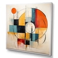 thumbnail image 2 of Designart "Blue Orange Mid Century Geometric composition II" Mid-century Wall Art Living Room, 2 of 5