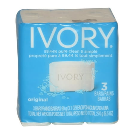 Simply Ivory Bath Bar by Ivory for Unisex - 3 x 3.1 oz Soap