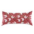 thumbnail image 3 of Haosy Satin Pillowcase for Hair and Skin Standard Cooling Silk Pillow Case with Envelope Closure Christmas Wreath Rabbit Snow 20"x26", 3 of 9