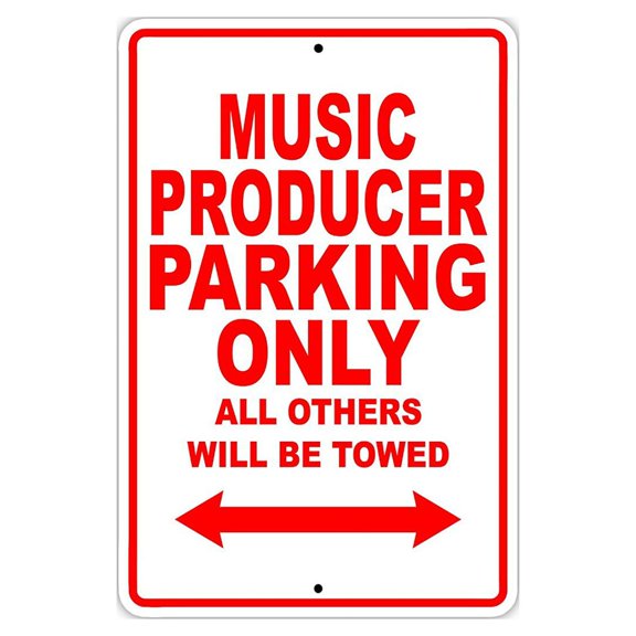 Music Producer Parking Only Gift Decor Novelty Garage Metal Aluminum 8"x12" Sign