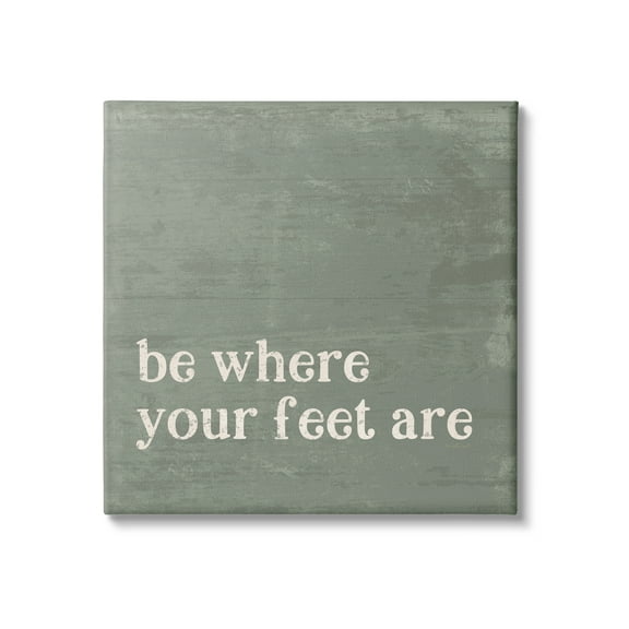 Stupell Industries Stay Grounded Inspiring Rustic Typography Phrase Graphic Art Gallery Wrapped Canvas Print Wall Art, Design by Jennifer Pugh