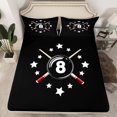 thumbnail image 2 of Feelyou Billiards Sports Lover Twin Sheet Sets, Cartoon Stars Print Twin Fitted Sheet, Teens Kids Boys Girls Flat Sheet, Ultra Soft Bedroom Decor, 3pcs, 2 of 7
