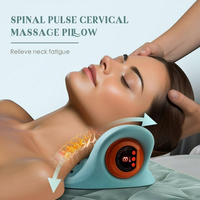 Electric Muscle Stimulation Neck Massager Cordless Kneading for Pain Relief Deep Tissue 6 Adjustable Massage Strength