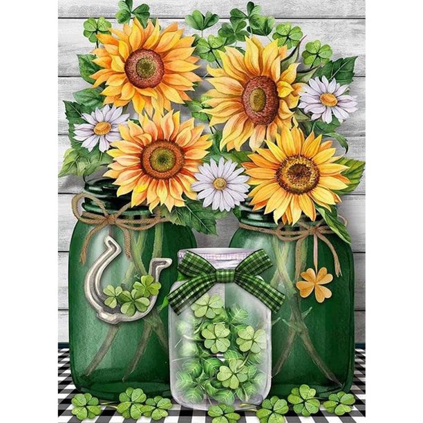 Hilo algodón ecológico bordado punto cruz girasol impreso 11CT (ACC-842)