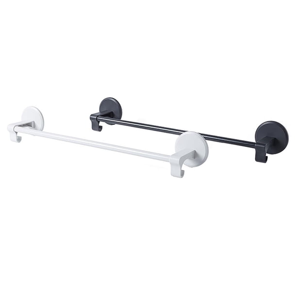 Estante multifuncional para zapatillas, toallero con ganchos, soporte para toallas de baño sin perforaciones, soporte de suspensión simple, Juegos de accesorios de baño Negro + Blanco 2 piezas Toystoory HA025853-02
