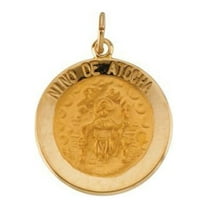 Picturesongold.Com Nino De Atocha Religious Medal Necklace Pendants - 14k Yellow Gold- 3/4 inch x 3/4 inch