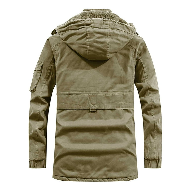 Kalauyu Men's Winter Jacket Military Jacket Fleece Lined Warm