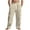 Khaki, variant on Brondbend Linen Cargo Pants for Men Summer Casual Elastic Waist Pants with Pockets Relaxed Fit Beach Yoga Travel Lounge Pants My Order