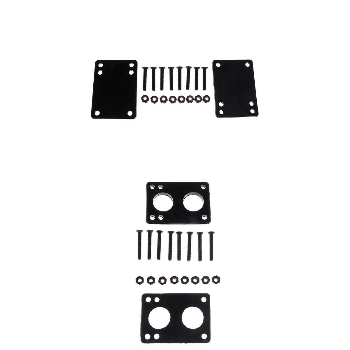 Skateboard Shock Riser Pads Longboard Hardware Screw Black 3mm Pad+6mm