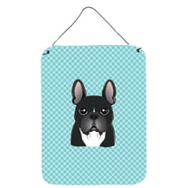 Carolines Treasures BB1165DS1216 Checkerboard Blue French Bulldog Wall and Door Hanging Prints