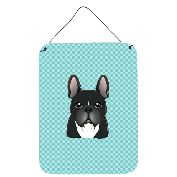 Carolines Treasures BB1165DS1216 Checkerboard Blue French Bulldog Wall and Door Hanging Prints