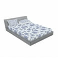thumbnail image 3 of Ambesonne Floral Fitted Sheet & Pillow Sham Set, Chicory Flower Pattern Buds, Twin, Lavender Blue White, 3 of 3