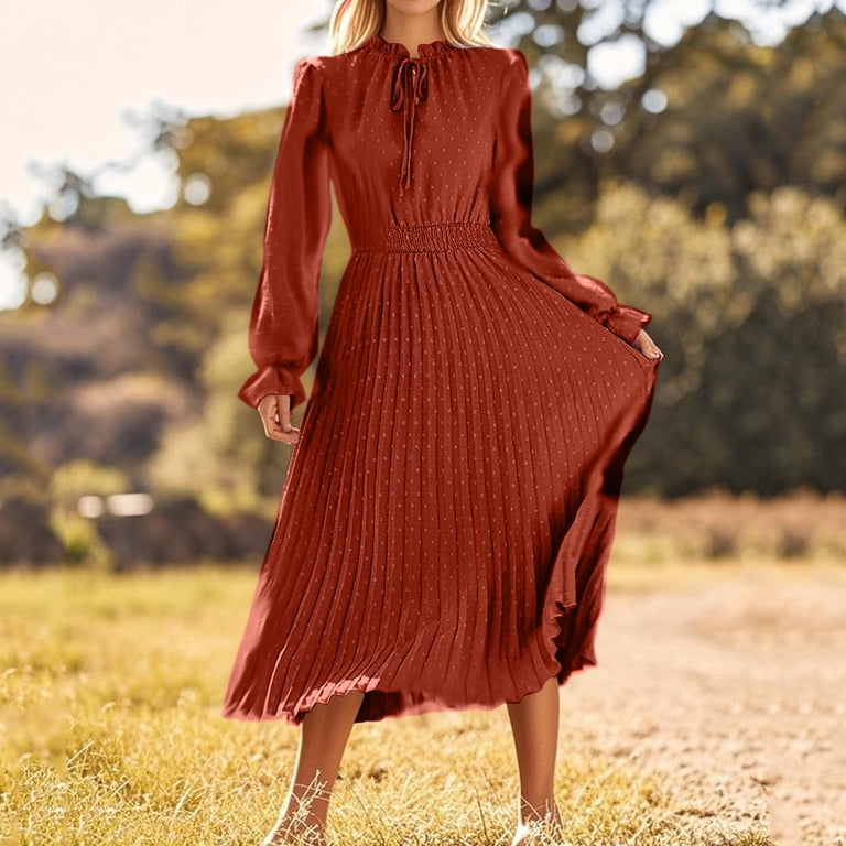 Elegant Dresses for Women 2025 Autumn Winter Casual Solid Color V Neck Lace Up Pleated Maxi Dress Woman Gown Tight Fitting Dress Date Night Birthday ... Elegant Dresses for Women 2025 Autumn Winter Casual Solid Color V Neck Lace Up Pleated Maxi Dress Woman Gown Tight Fitting Dress Date Night Birthday ...